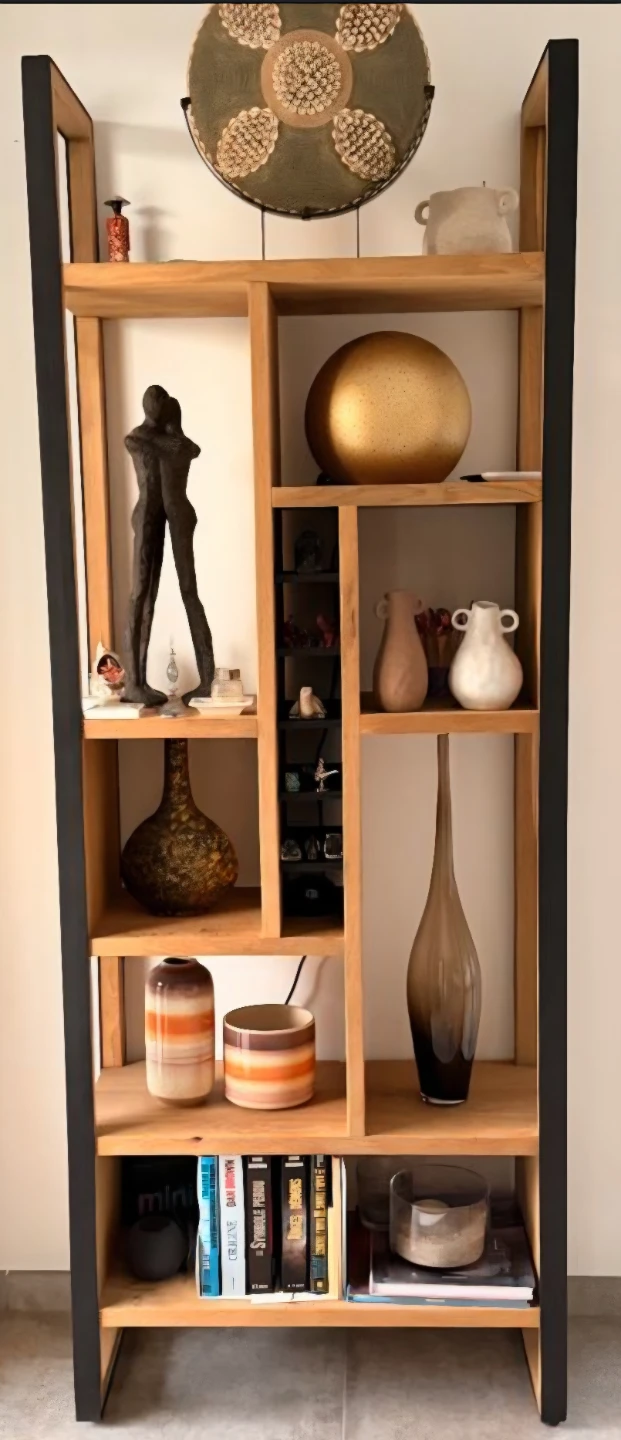 Modern Wood and Metal Bookshelf