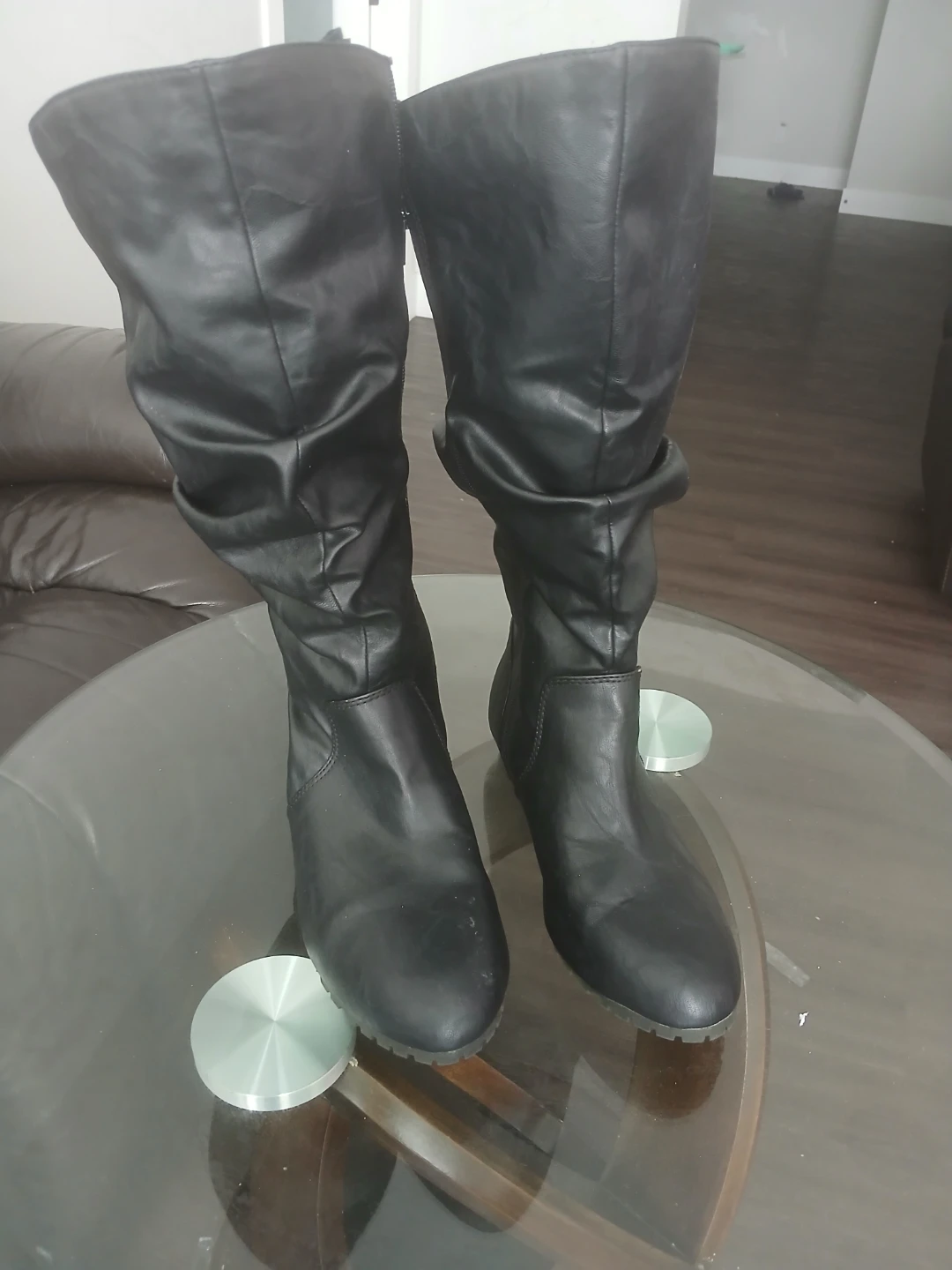 Black slouch boots