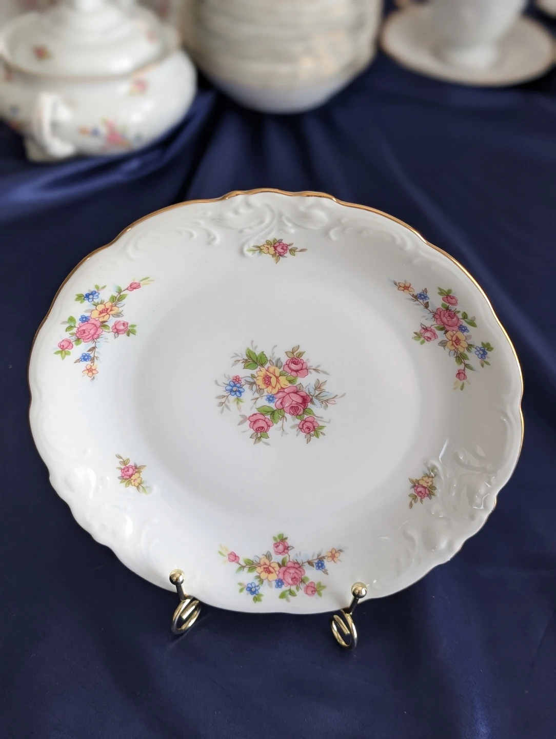 Set of 6 Vintage Wawel Poland Floral Plates