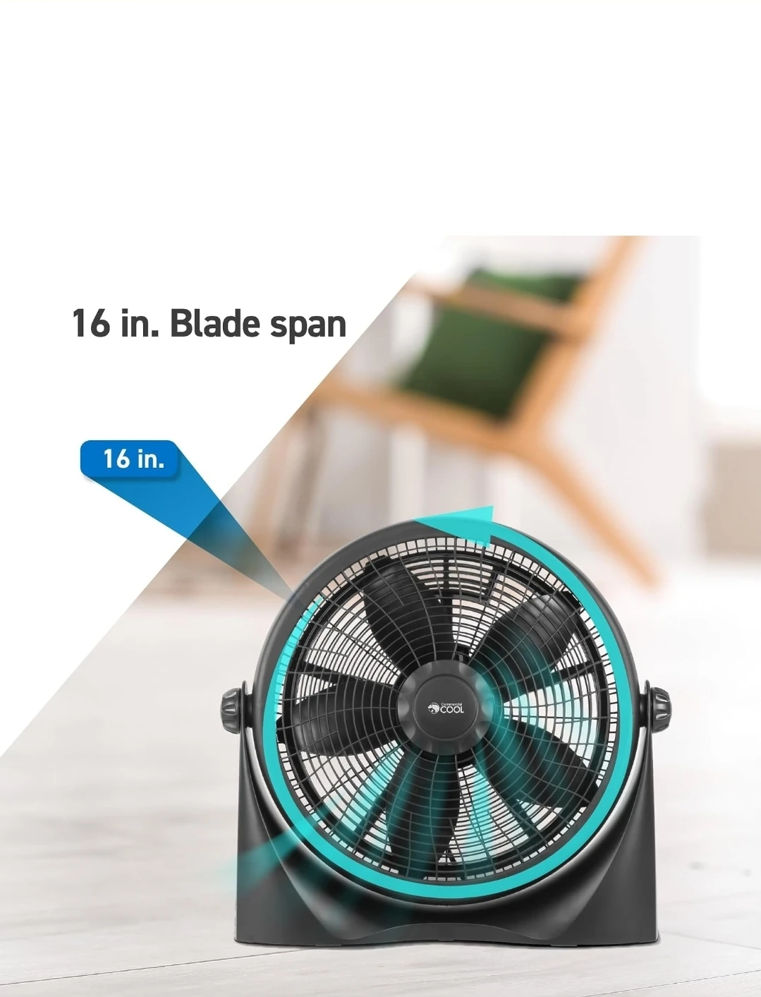 Commercial Cool High Velocity Floor Fan 16" - photo 3