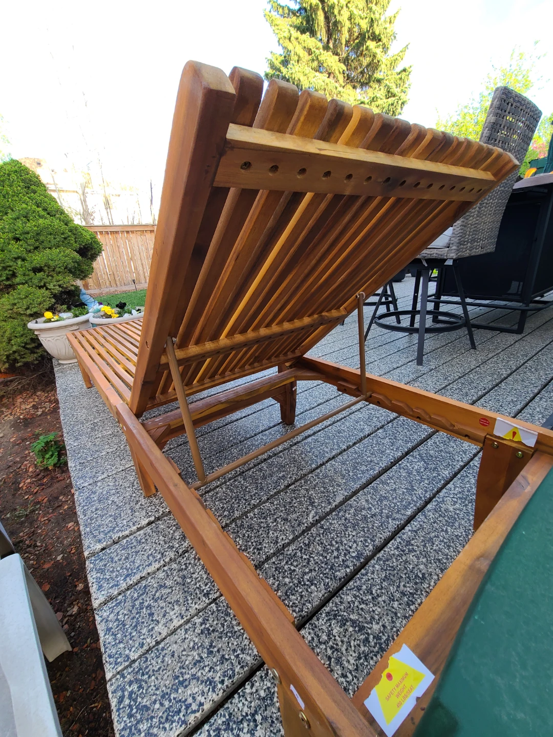 Acacia Wood Chaise Lounge - photo 4