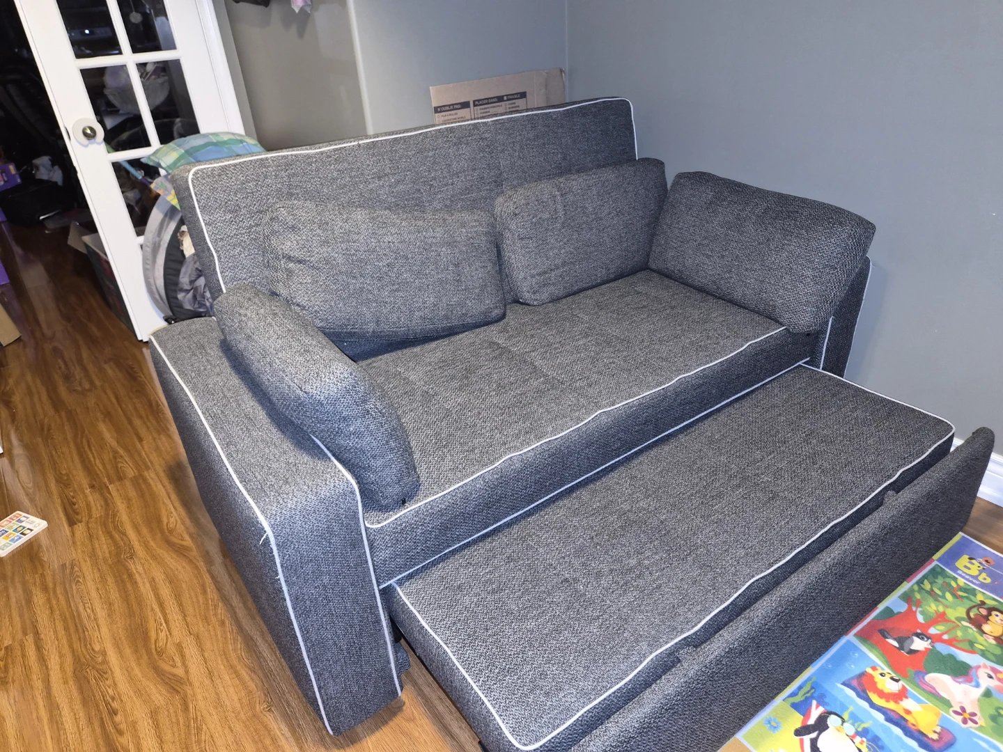 Blueish Grey Sofa Bed with Chaise - photo 2