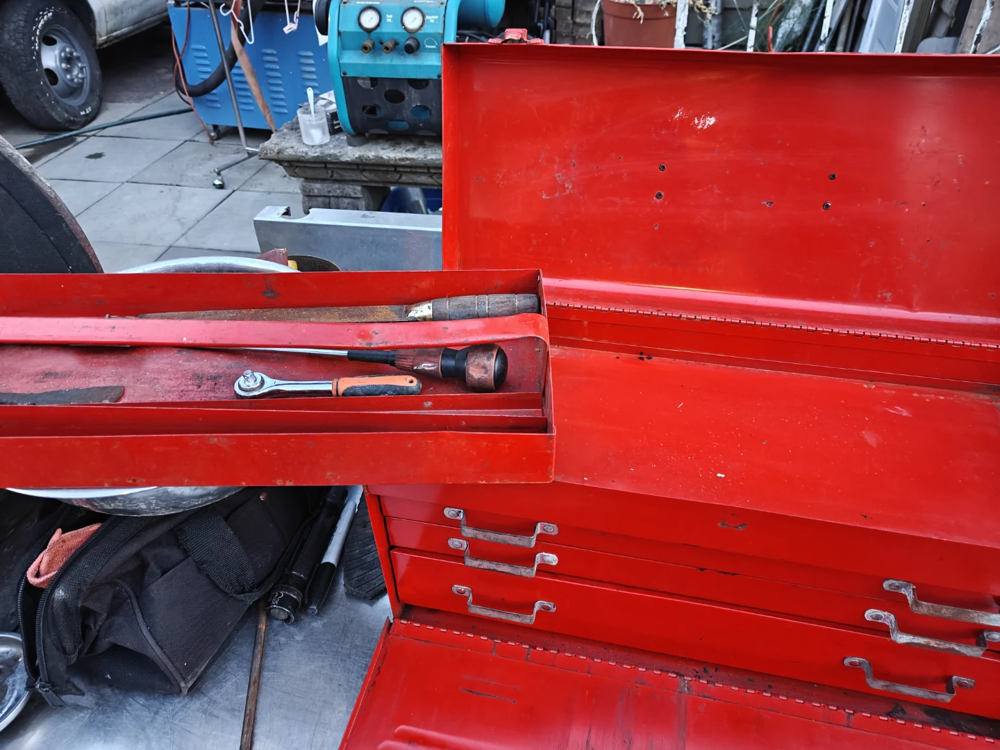 Red "Best" Tool Box with Assorted Tools - photo 2