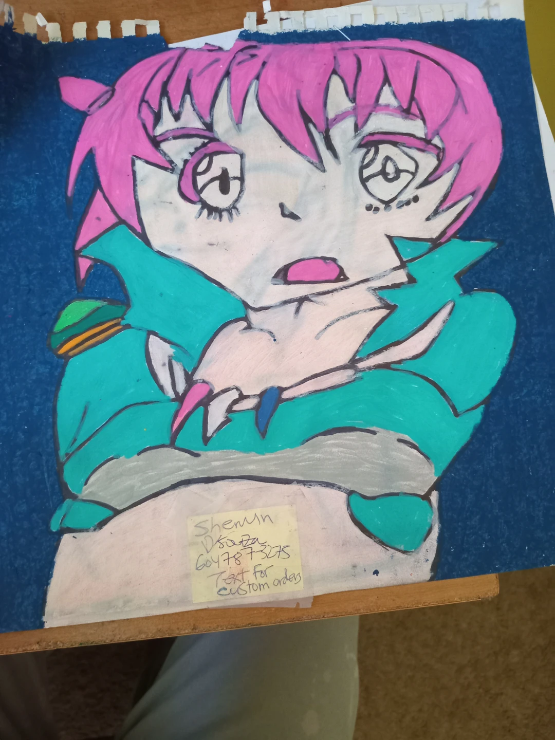 DARK BLUE BACKGROUND ANIME DRAWING - photo 3