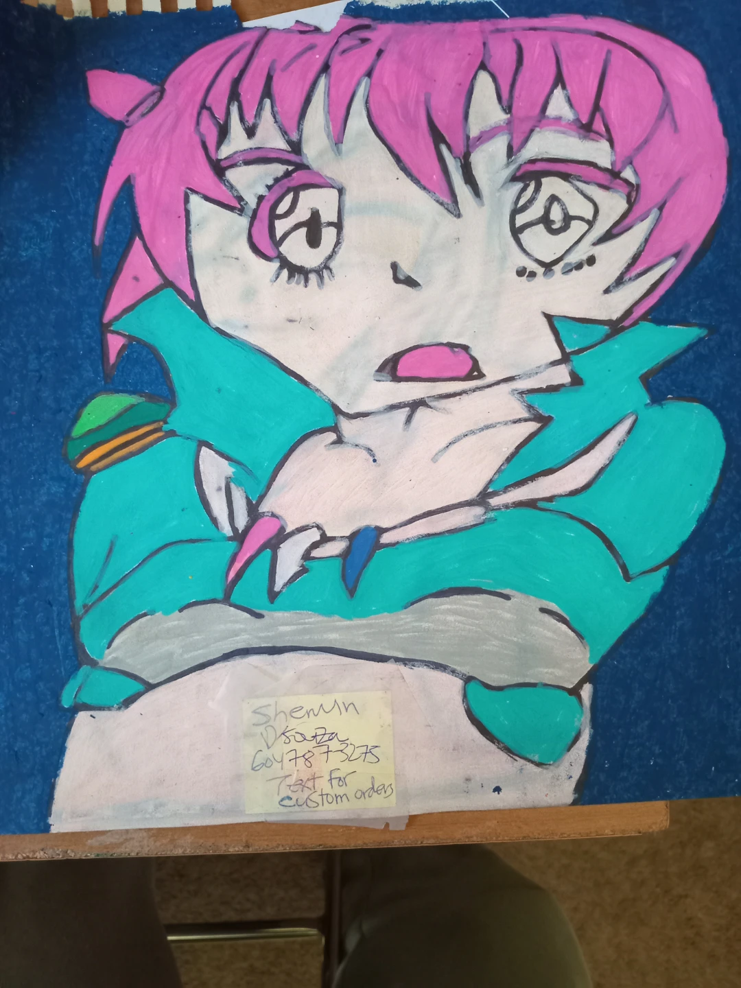 DARK BLUE BACKGROUND ANIME DRAWING - photo 4