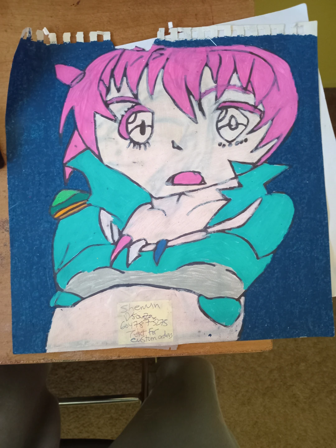 DARK BLUE BACKGROUND ANIME DRAWING - photo 5