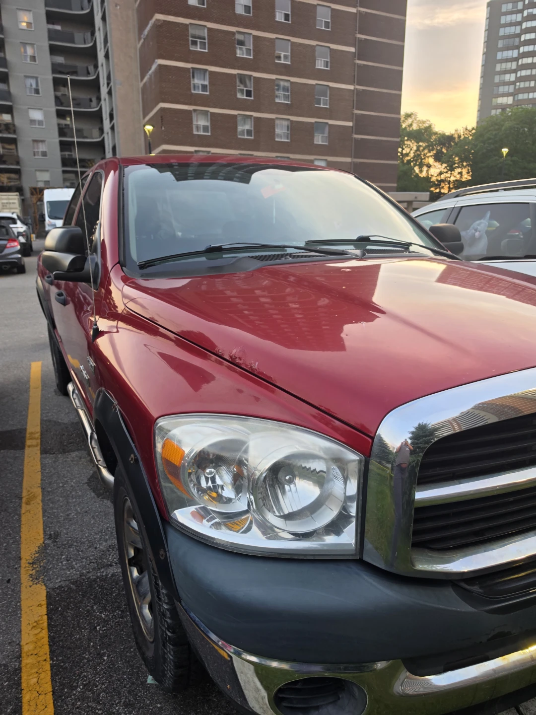 Red Dodge Ram 1500 Pickup Truck