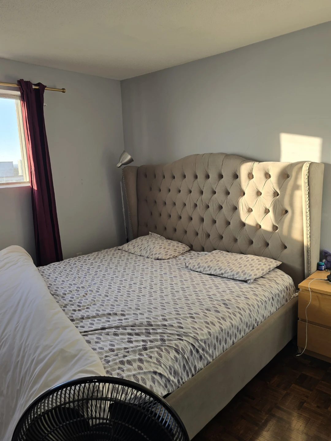 Tufted Wingback Headboard and bed frame king size