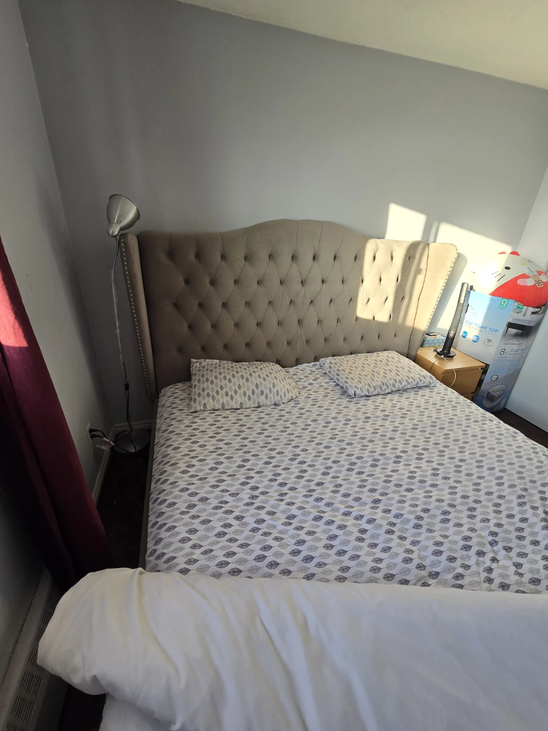 Tufted Wingback Headboard and bed frame king size - photo 5