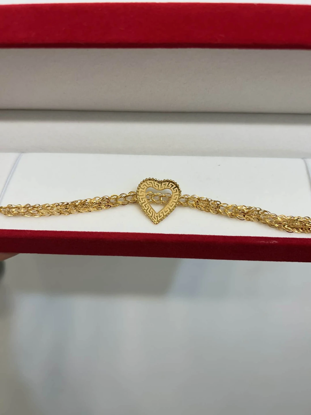 21k Gold Tone Heart Link Bracelet - photo 4
