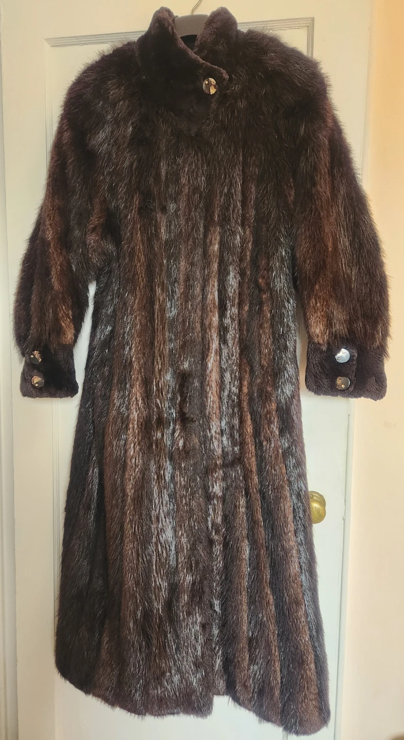 Vintage Real Brown Fur Coat  Women's Size L