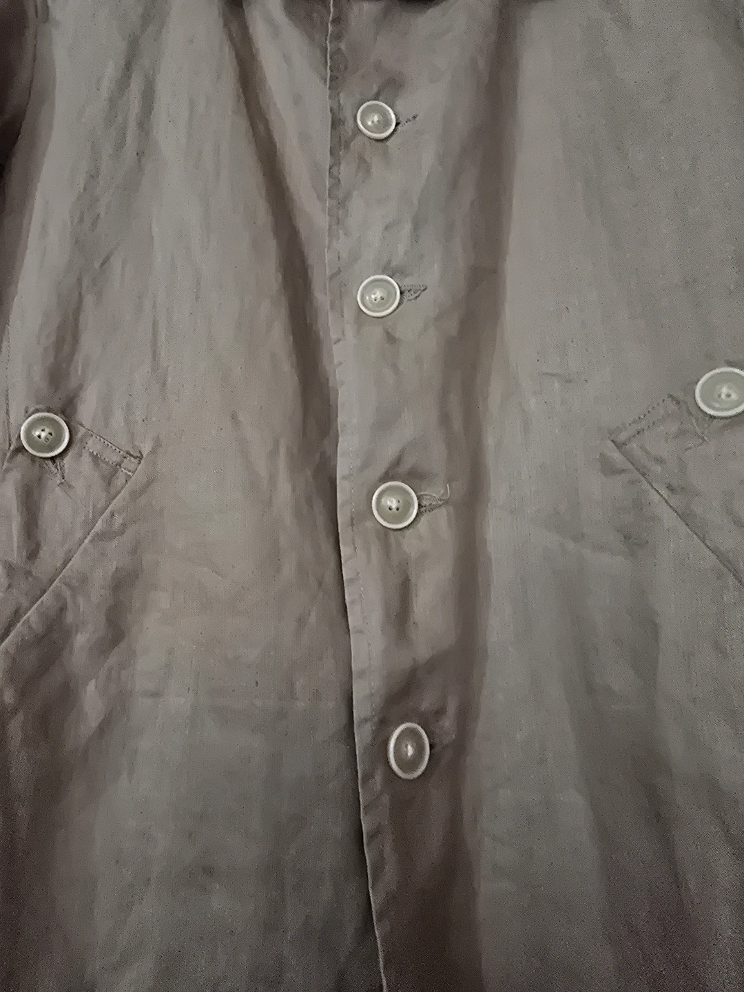 100% linen Brown Linen Button-Up Jacket - photo 2
