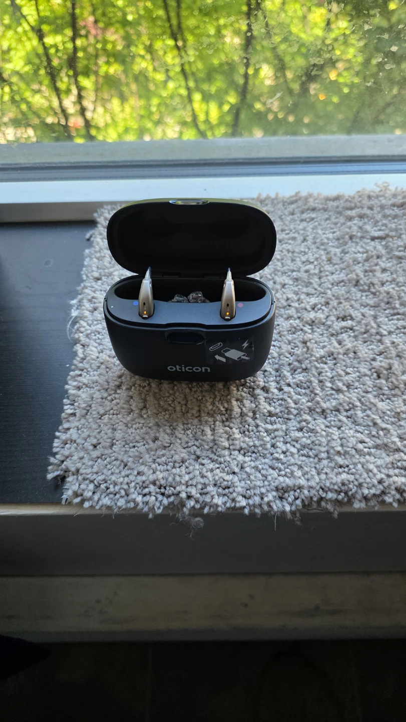 Oticon Hearing Aids with Charging Case