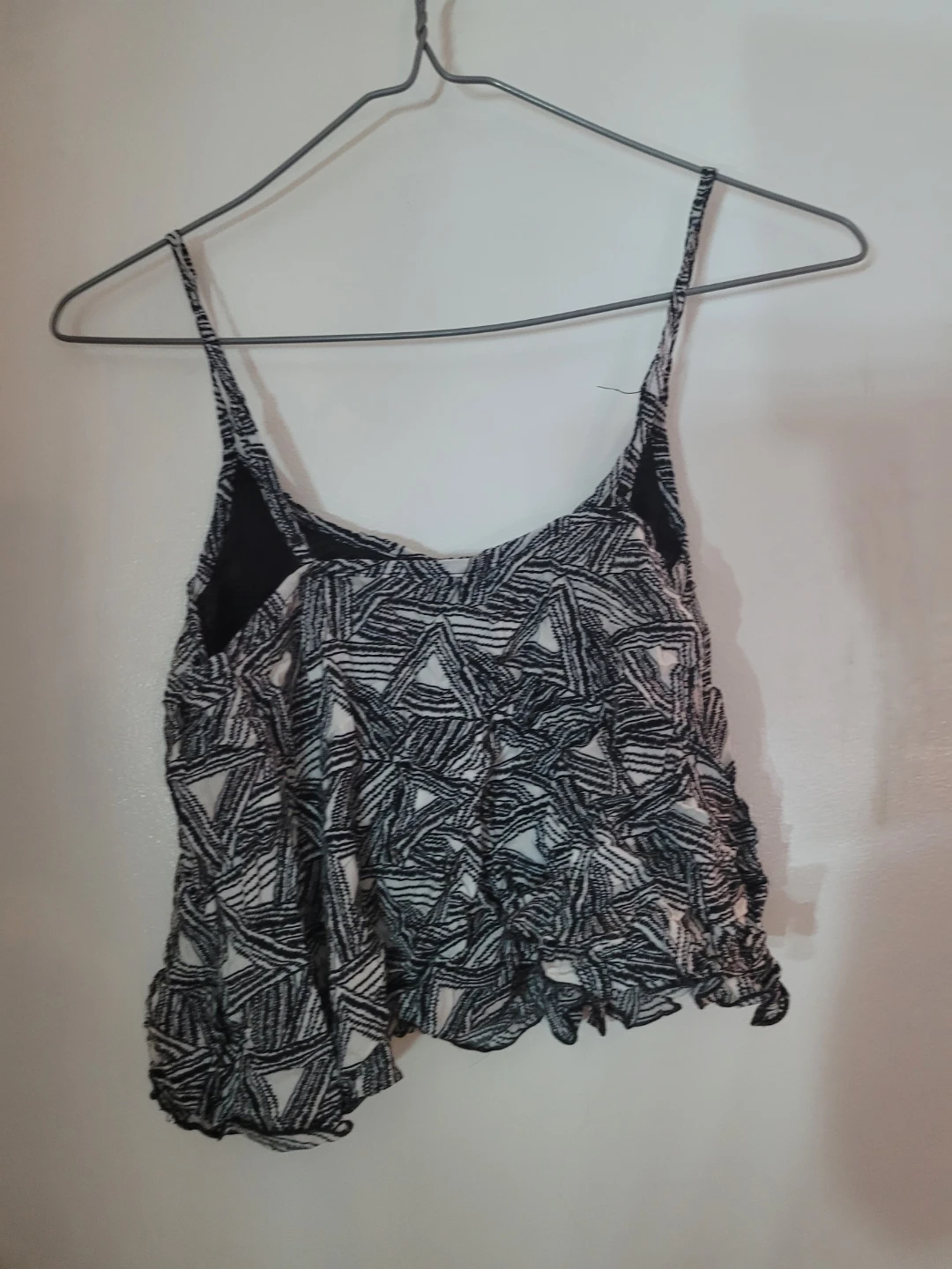 Black and White Patterned Camisole Top - photo 2