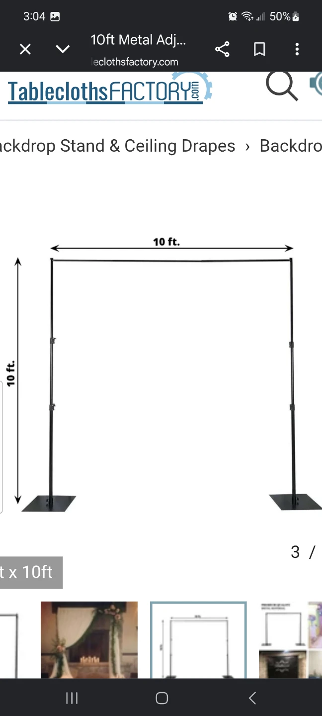 10ft Metal Adjustable Backdrop Stand Kit