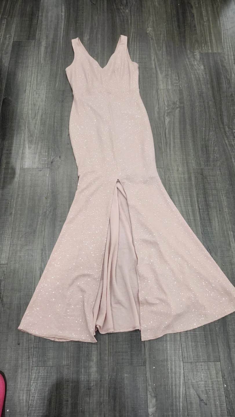 LE CHÂTEAU Pink Sequin Fishtail Gown TP/XS