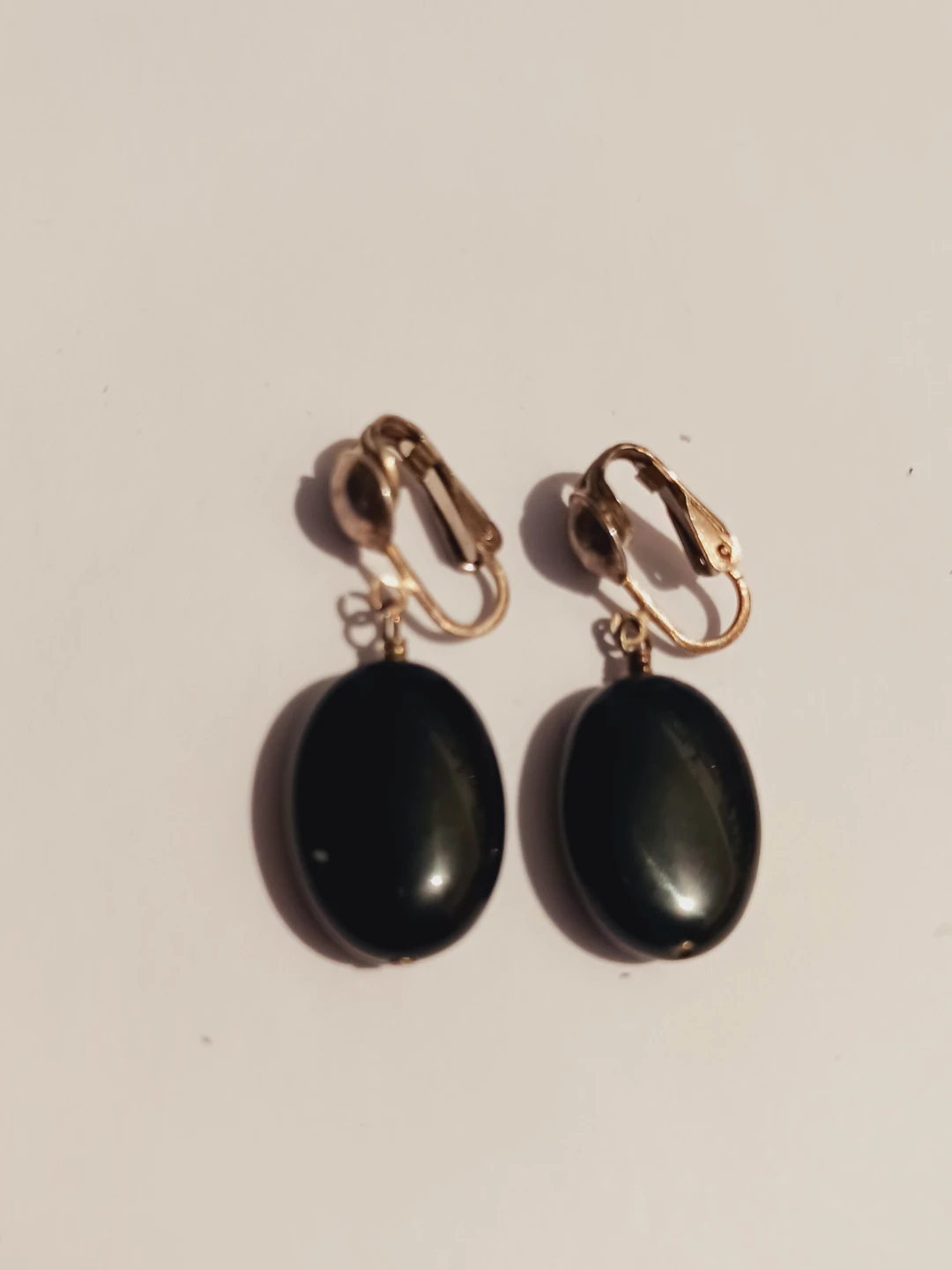 Genuine Black Onyx Oval Clip-on Earrings - photo 2