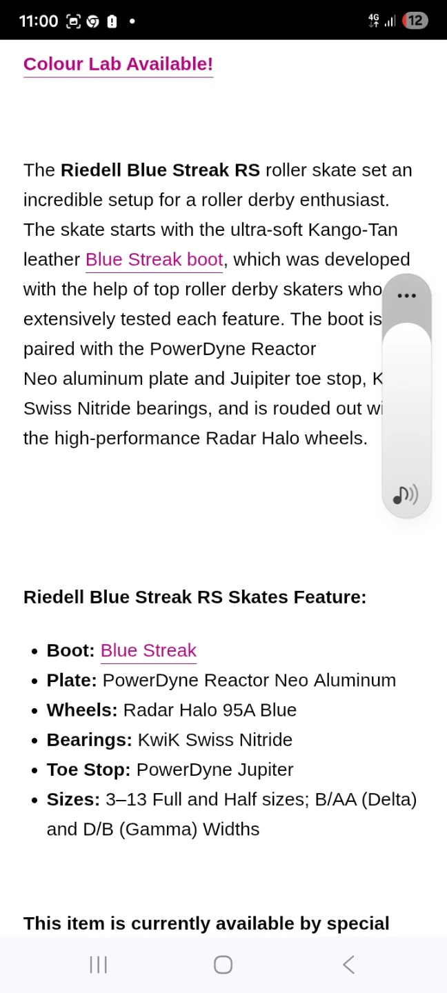 Riedell Blue Streak RS Roller Skates Size 7 - photo 3