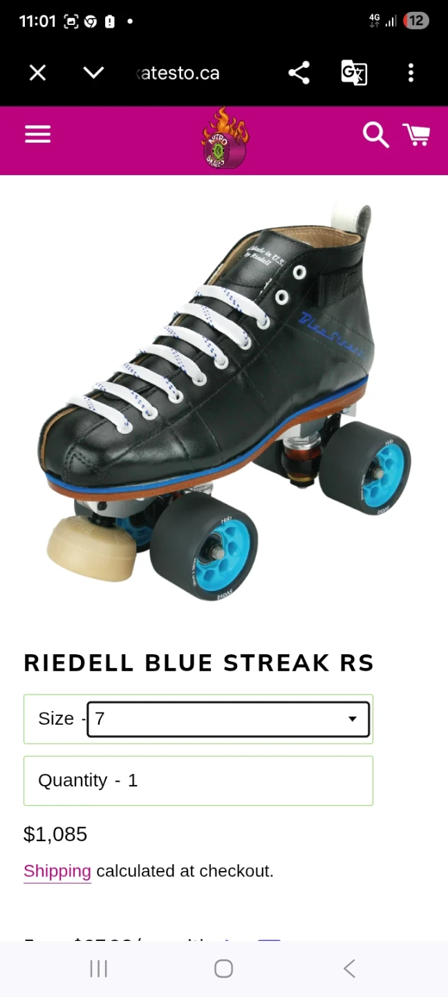 Riedell Blue Streak RS Roller Skates Size 7 - photo 4