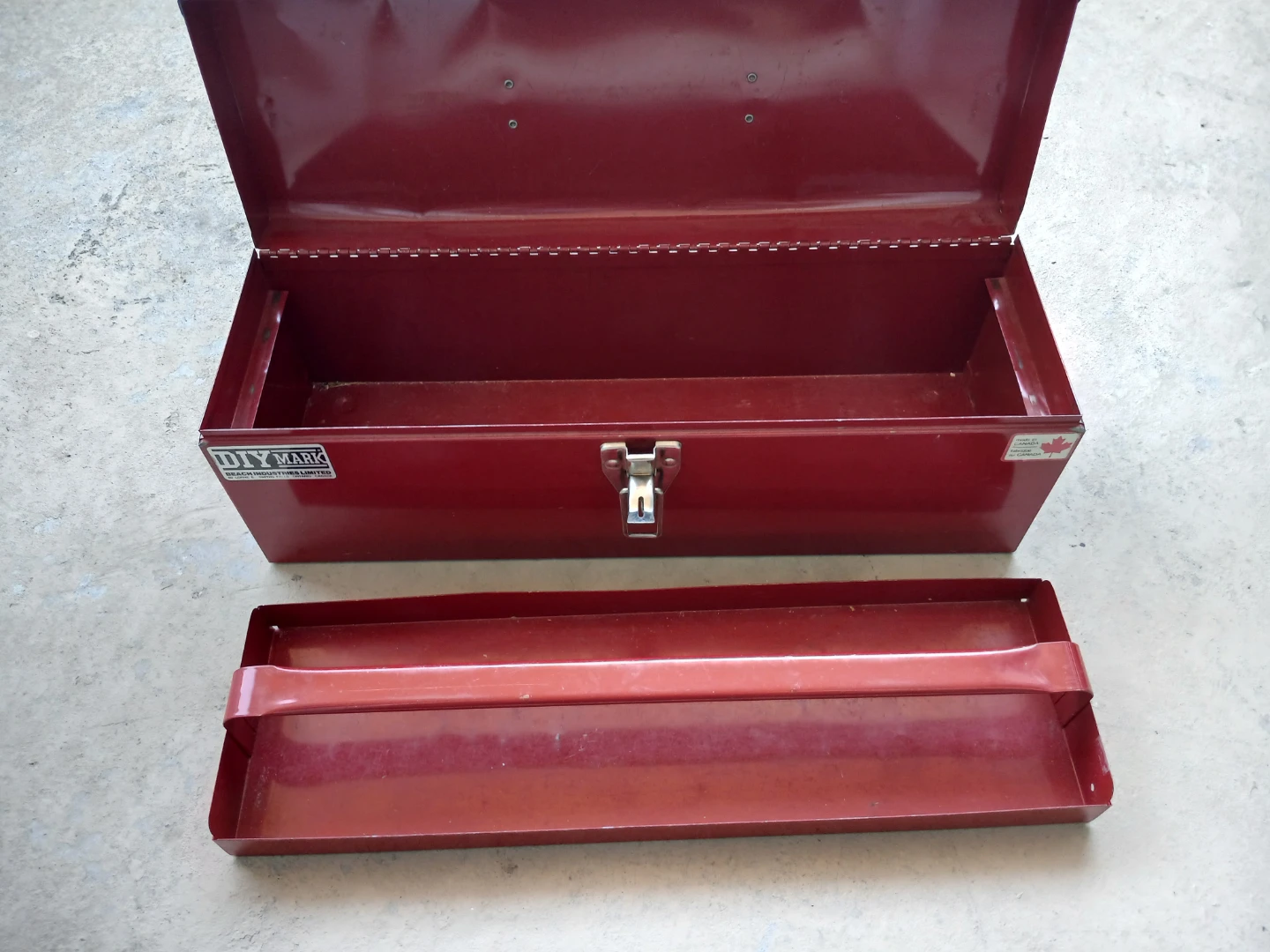 DIY MARK Red Metal Toolbox with Tray - photo 3