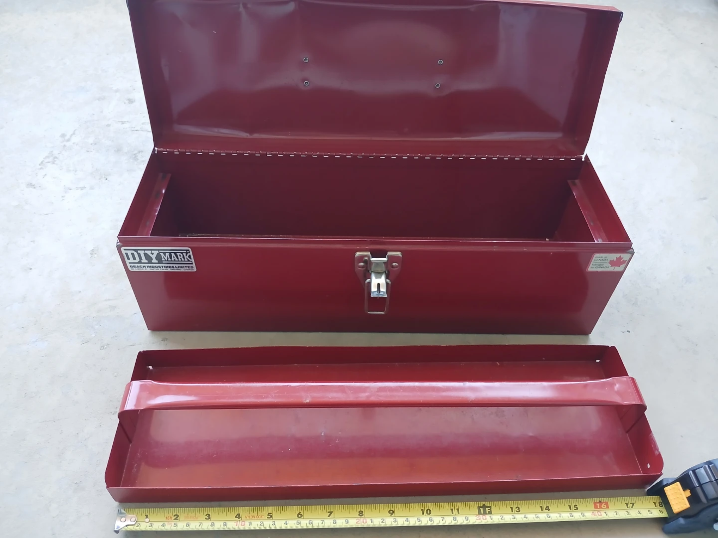 DIY MARK Red Metal Toolbox with Tray - photo 4