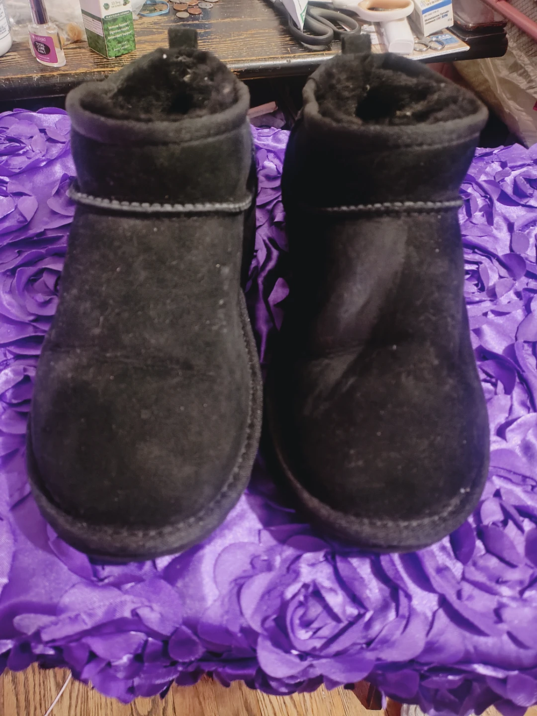 UGG Boots Black ankle cut Women's  girls Size 5  used