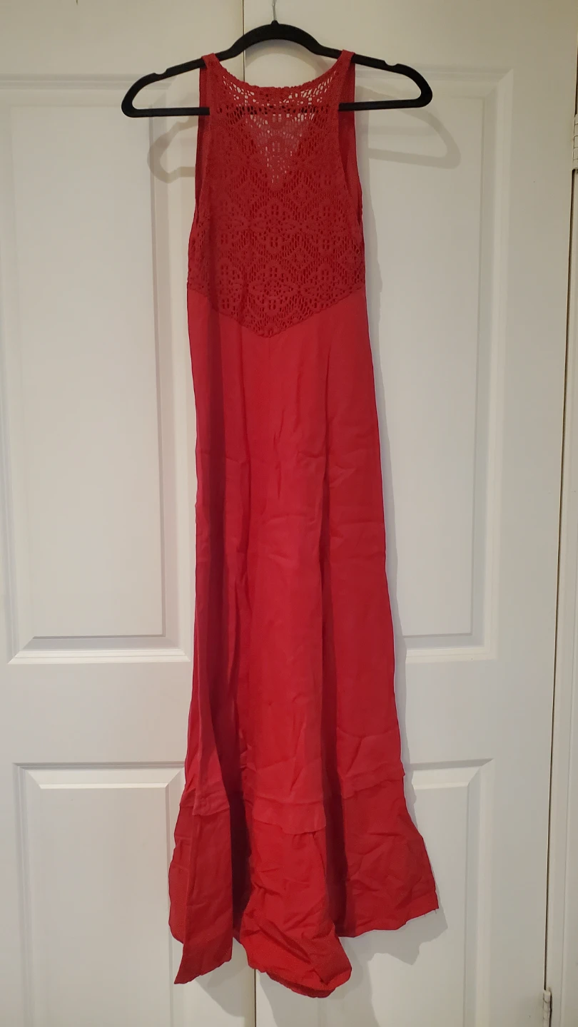 Pink Maxi Linen Dress with Crochet Back - photo 2