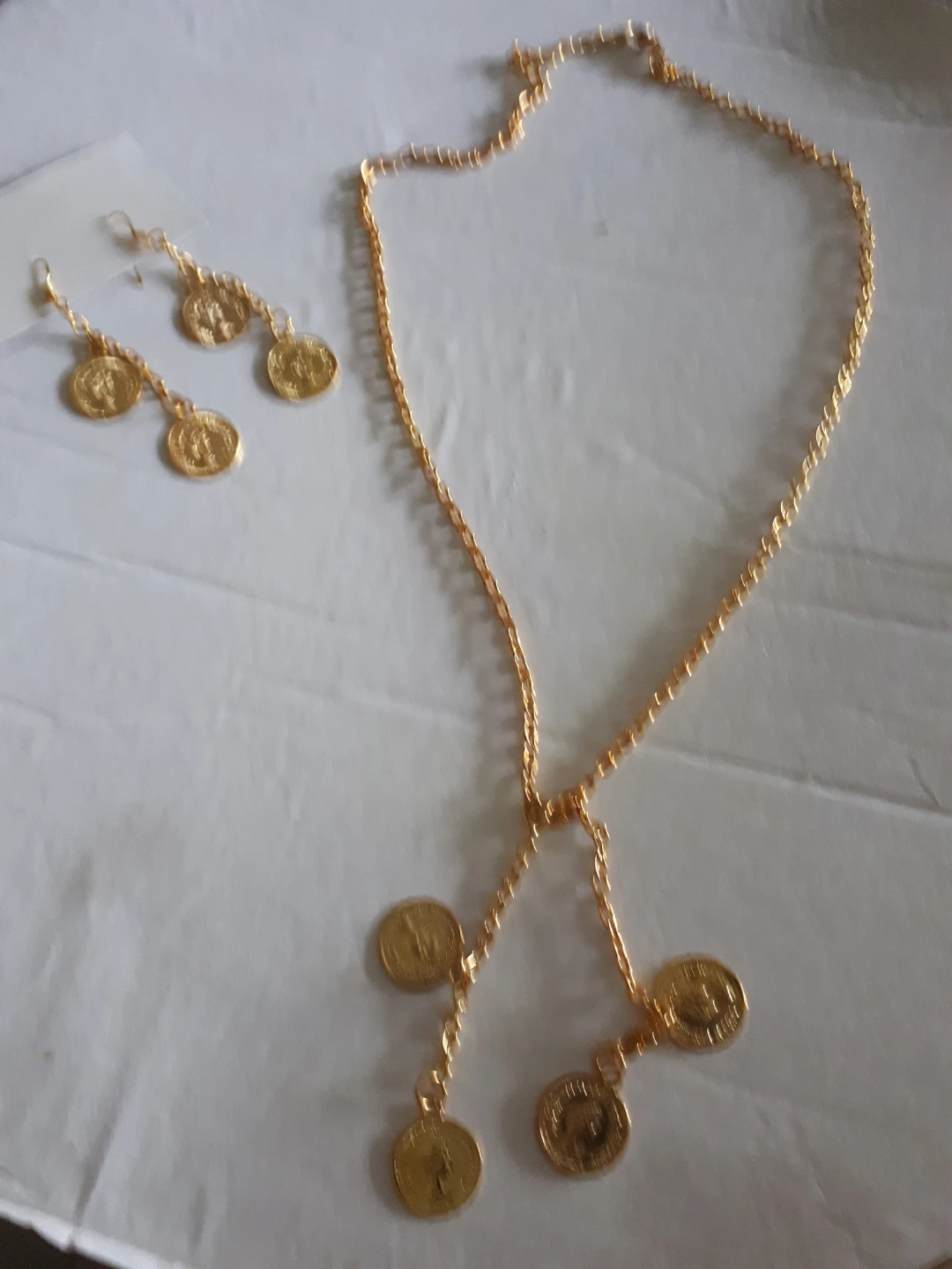 Gold-tone Coin Necklace and Earring Set⚽ - photo 2