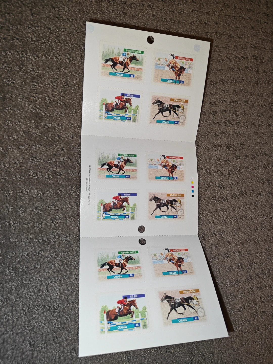 Stamp Booklet - 1999 Canada Post Canadian Horses Stamps