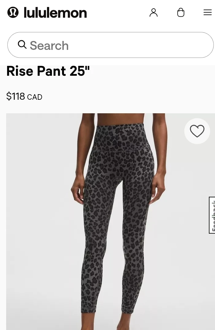 Lululemon Align No Line HR Pant 25" Leopard Print