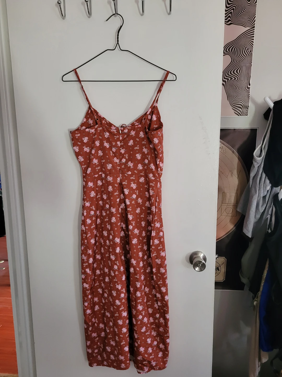 Rust Floral Print Midi Dress - photo 2