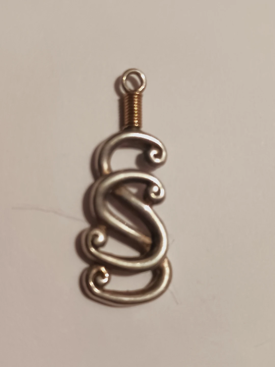 Handmade Sterling Silver 925 'S' Pendant - photo 2