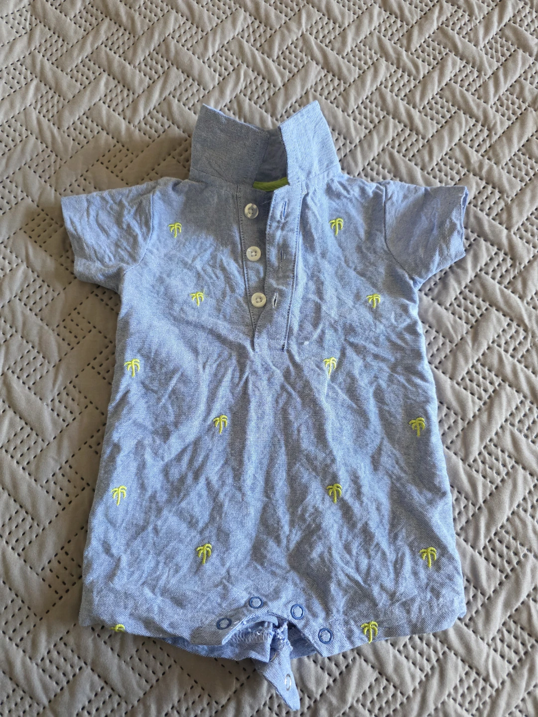 Light Blue Palm Tree Romper