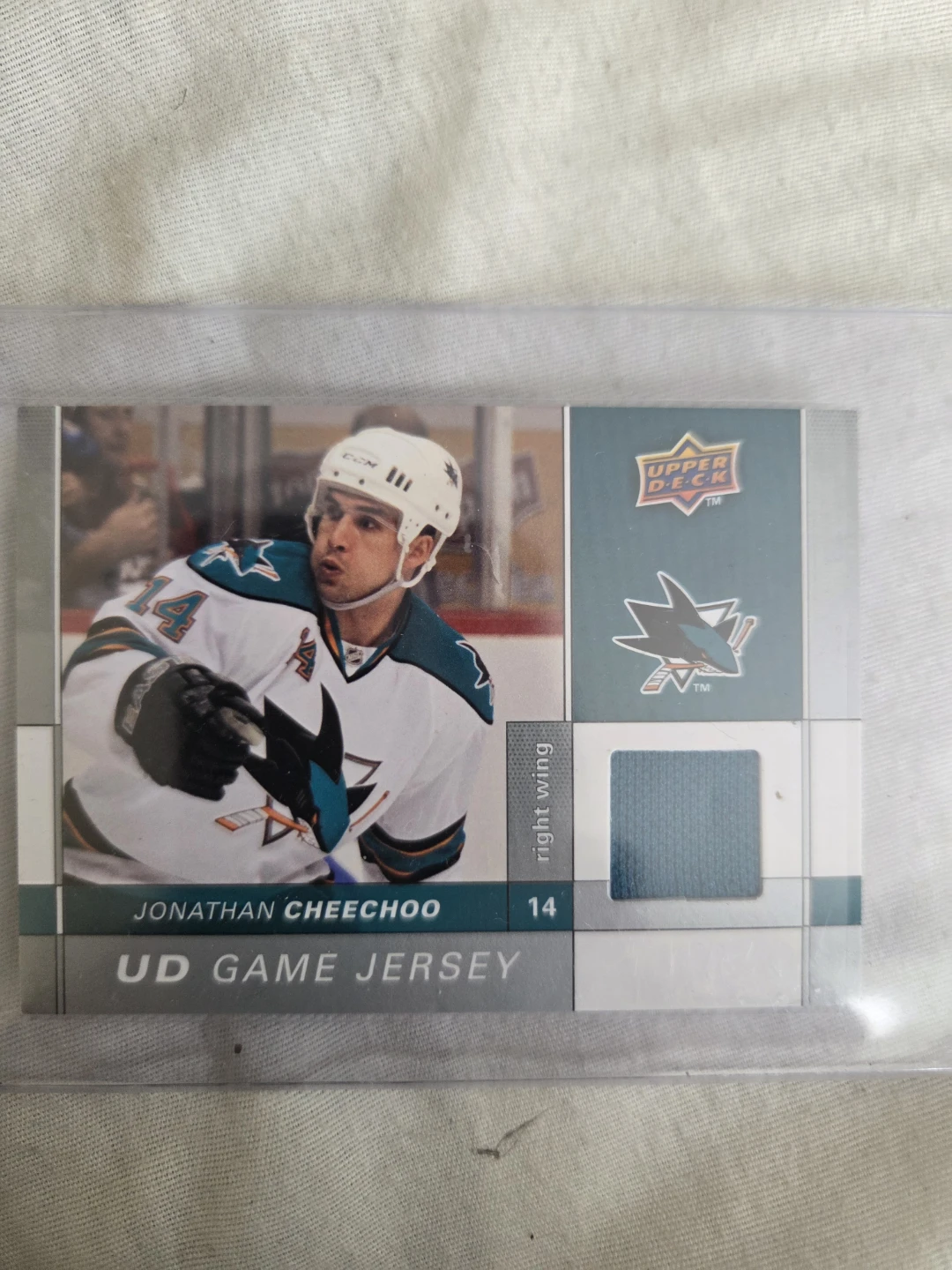 Jonathan Cheechoo UD Game Jersey Hockey Card