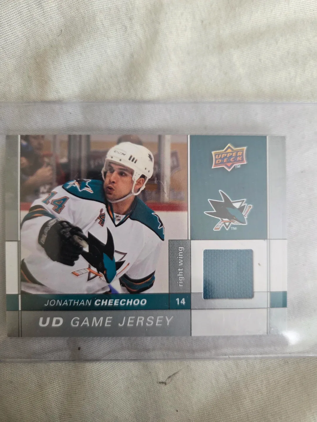 Jonathan Cheechoo UD Game Jersey Hockey Card