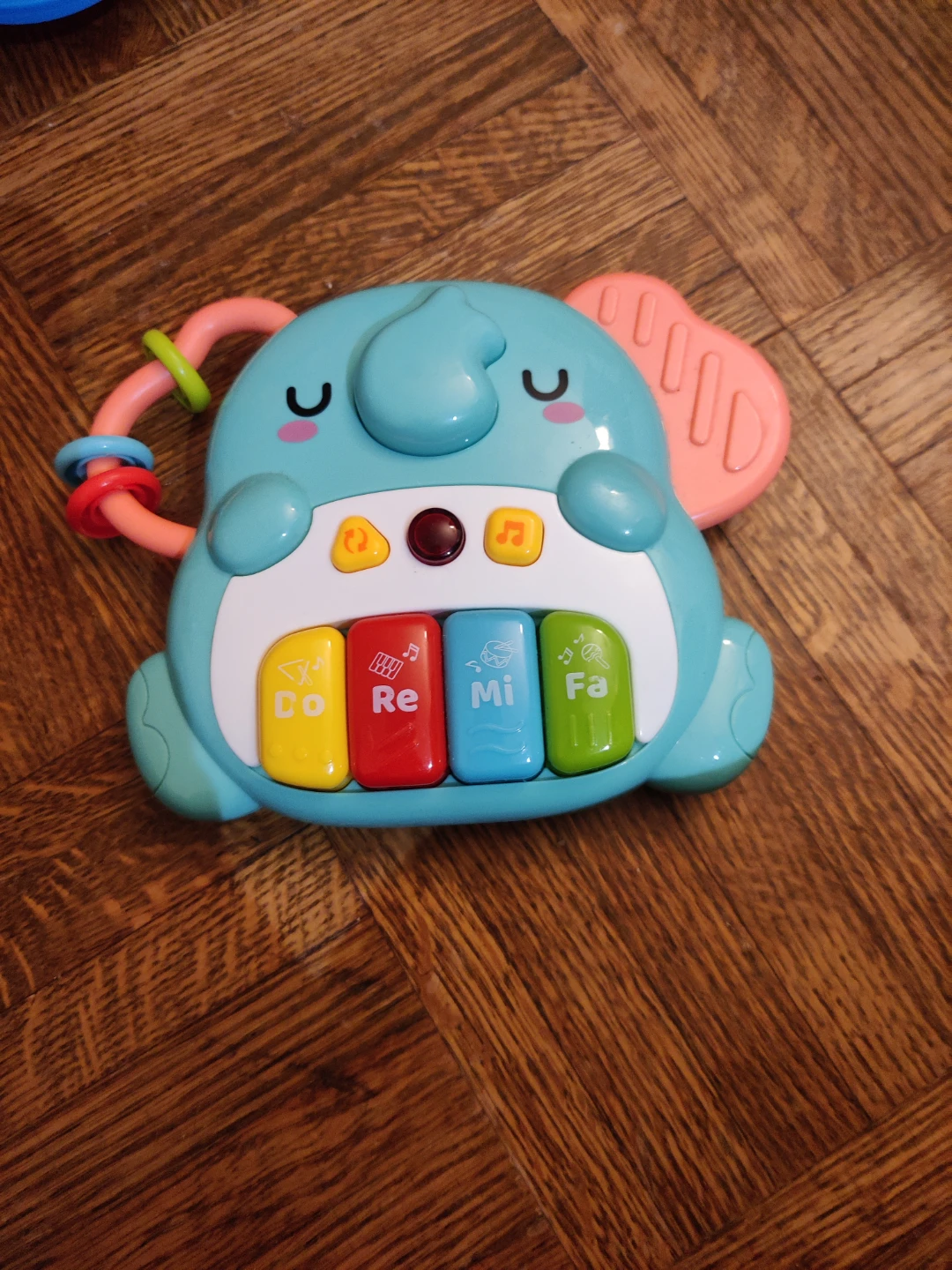 Blue Elephant Musical Toy Piano with Rattle