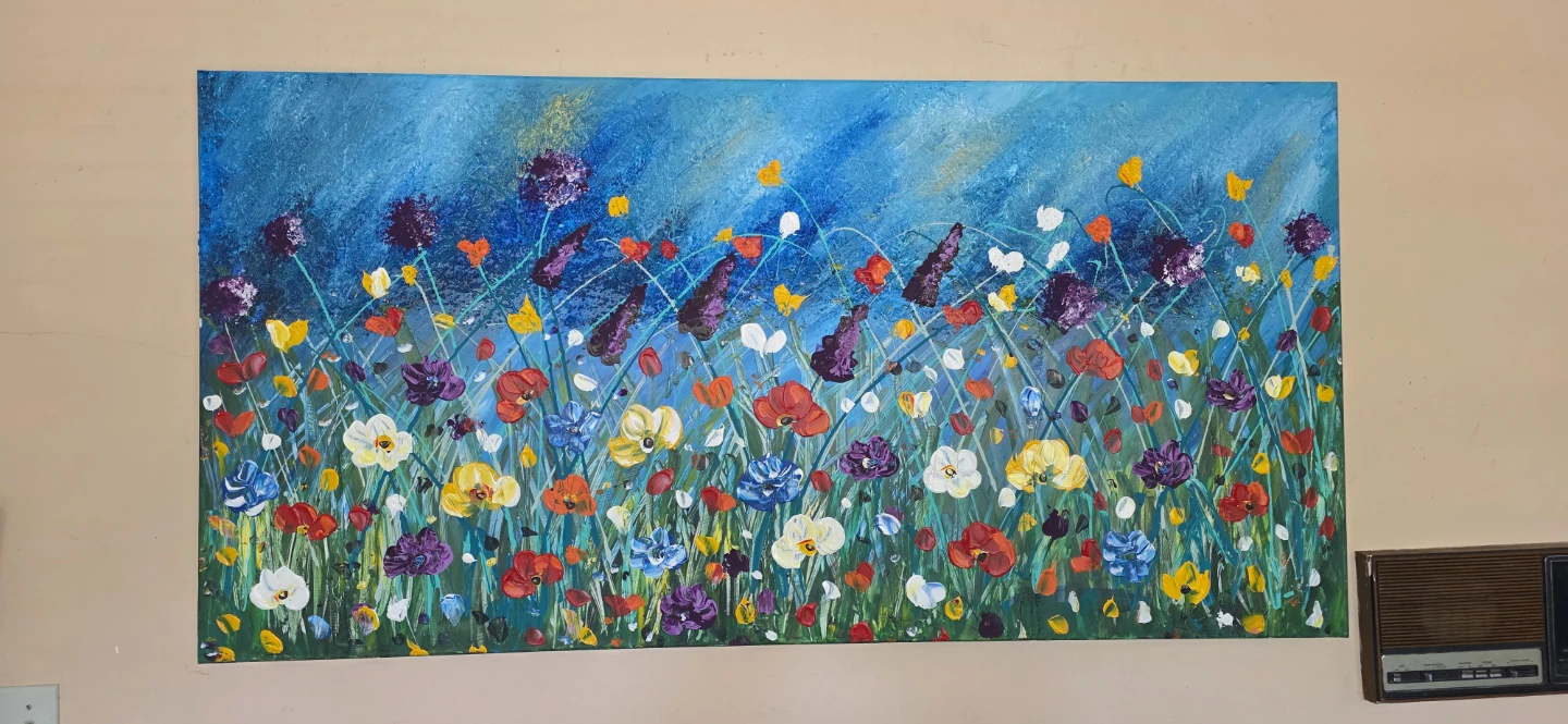 Huge original hand-painted painting by local artist Wild flowers - photo 2