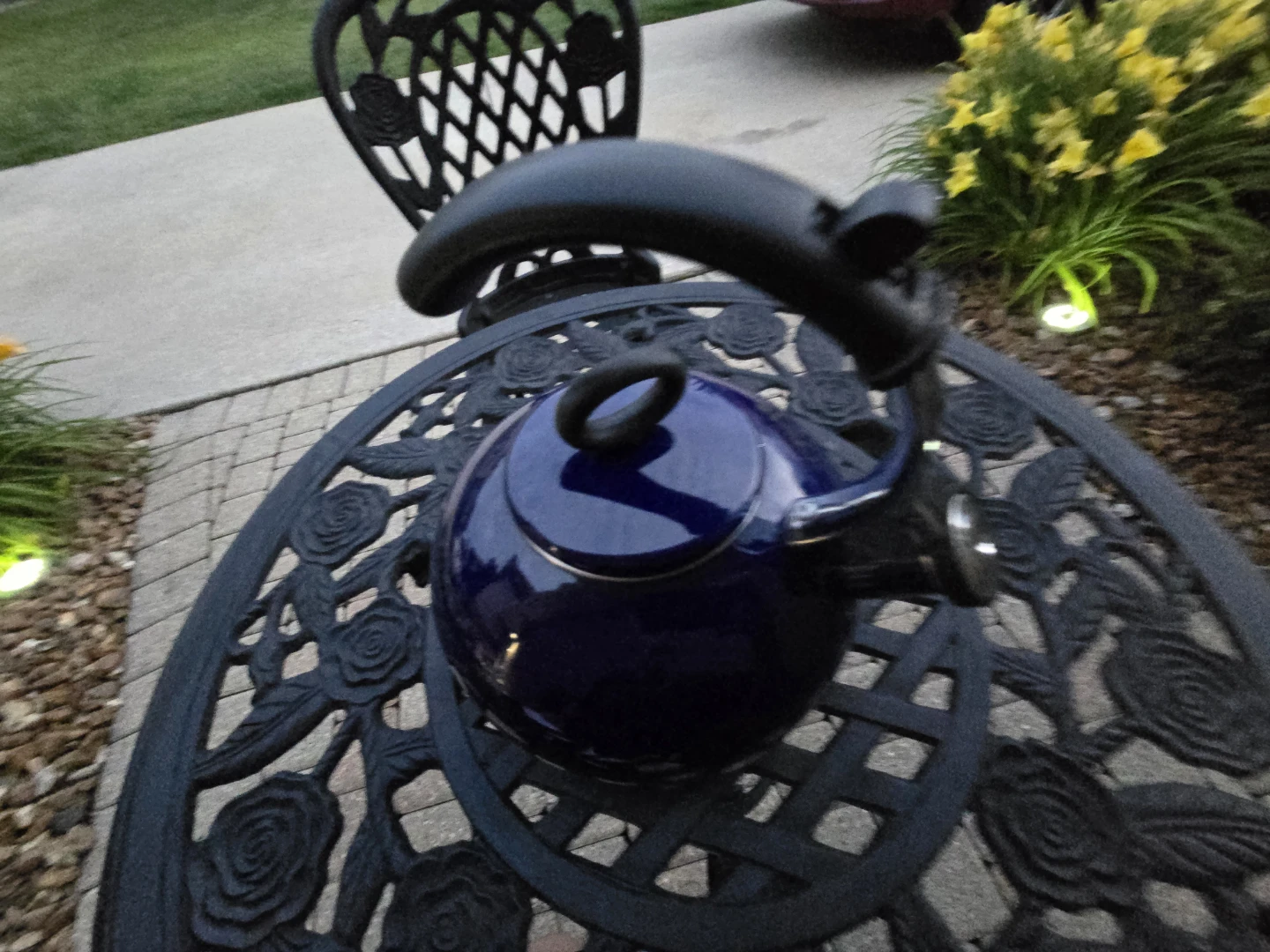 Blue Enamel Tea Kettle - photo 3