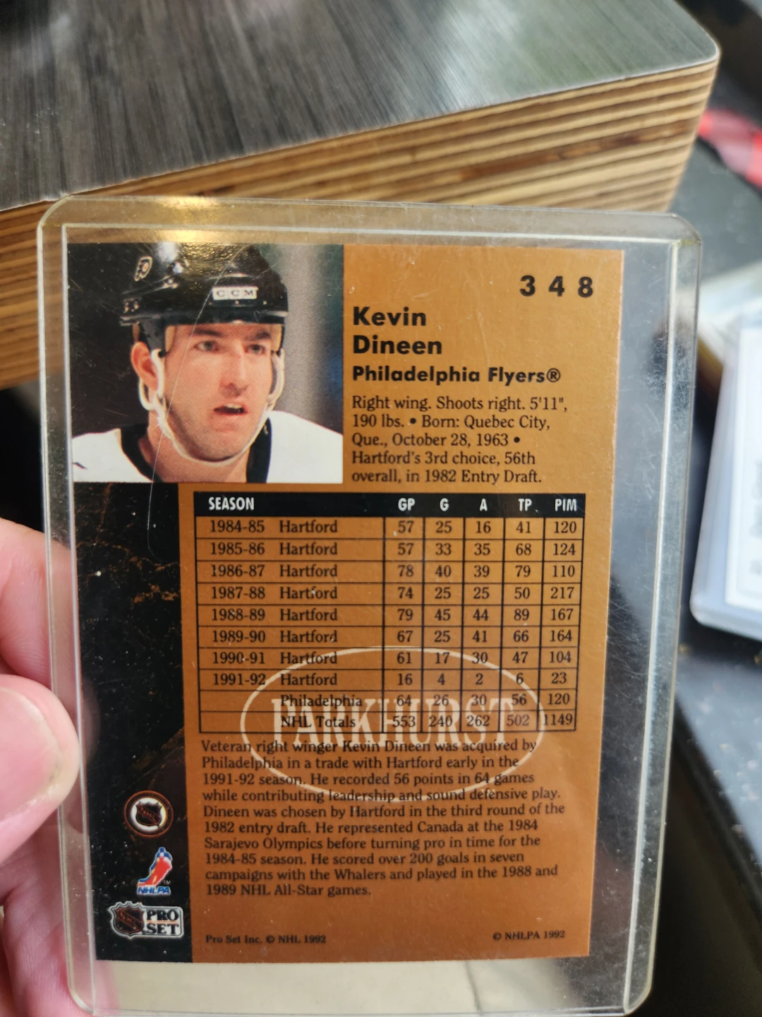 Parkhurst Kevin Dineen Hockey Card - photo 2
