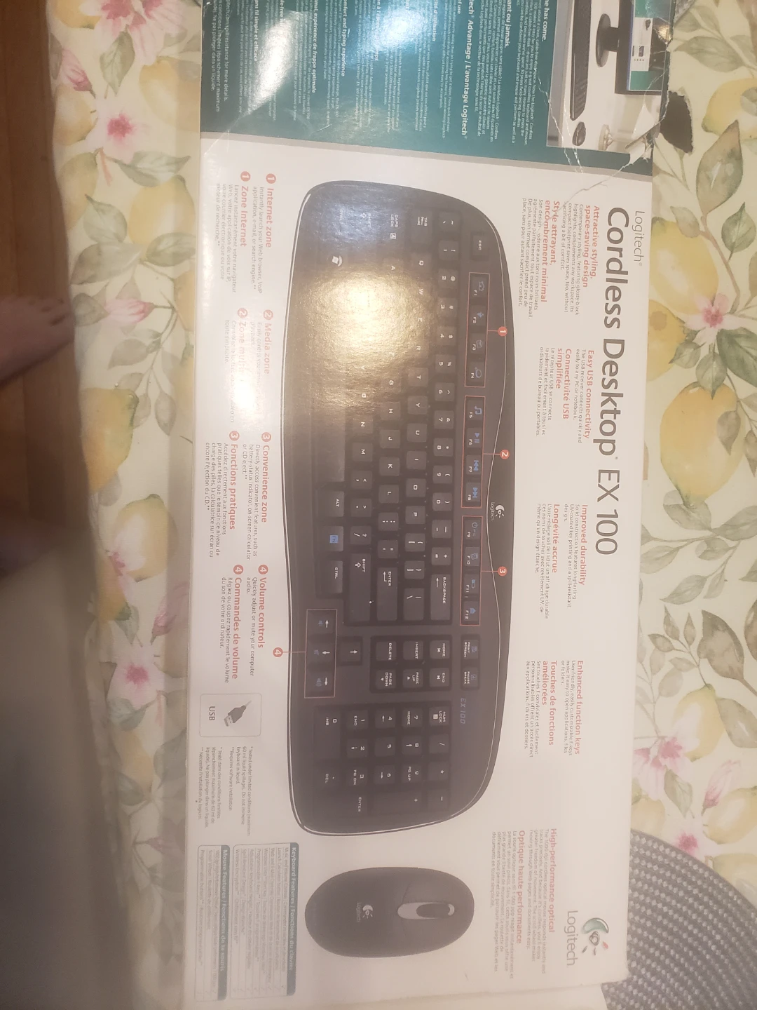 Logitech Cordless Desktop EX 100 Keyboard and Mouse Combo - photo 2