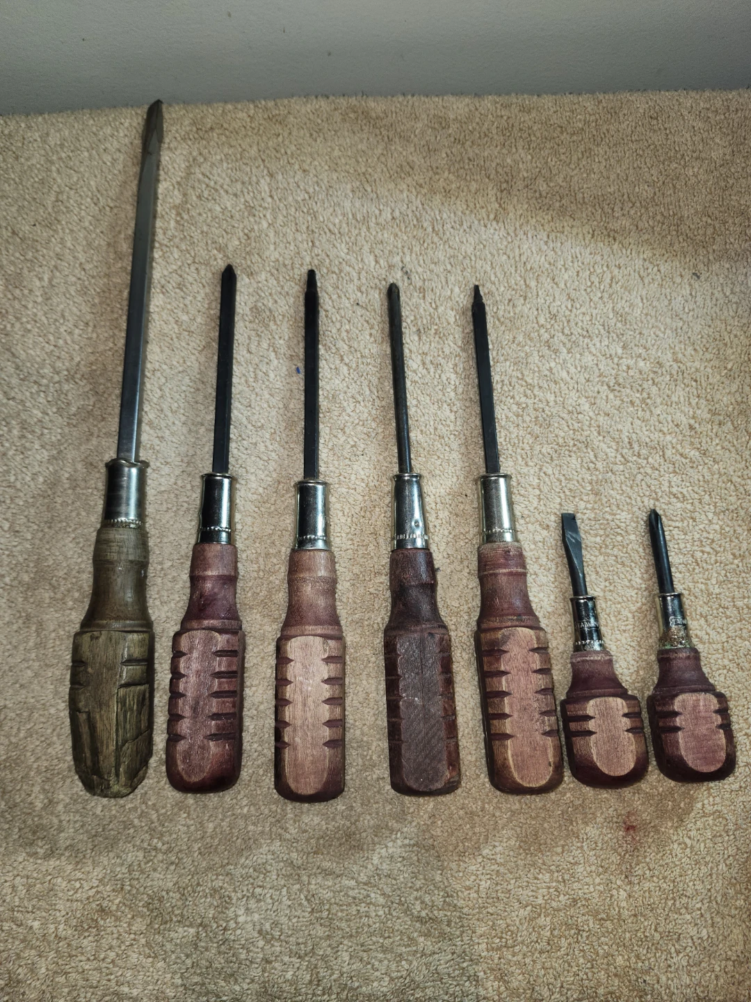 Vintage Screwdriver Set with Ratchet Handle