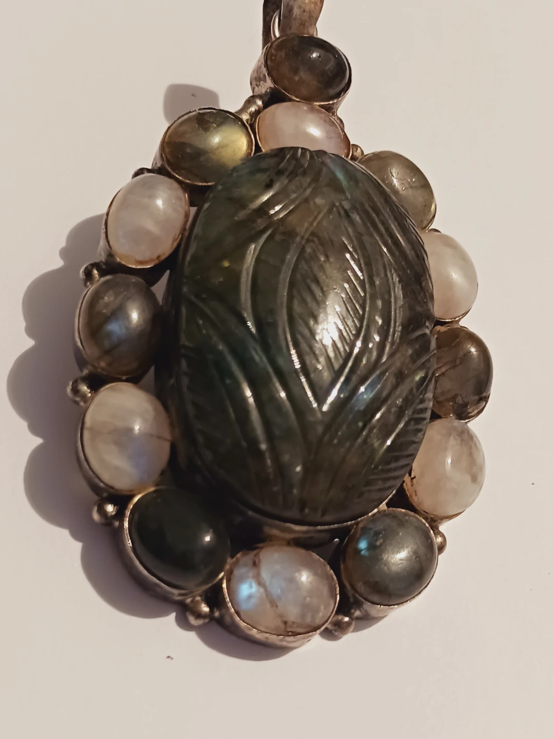Sterling Silver 925 Labradorite & Moonstone Pendant - photo 3