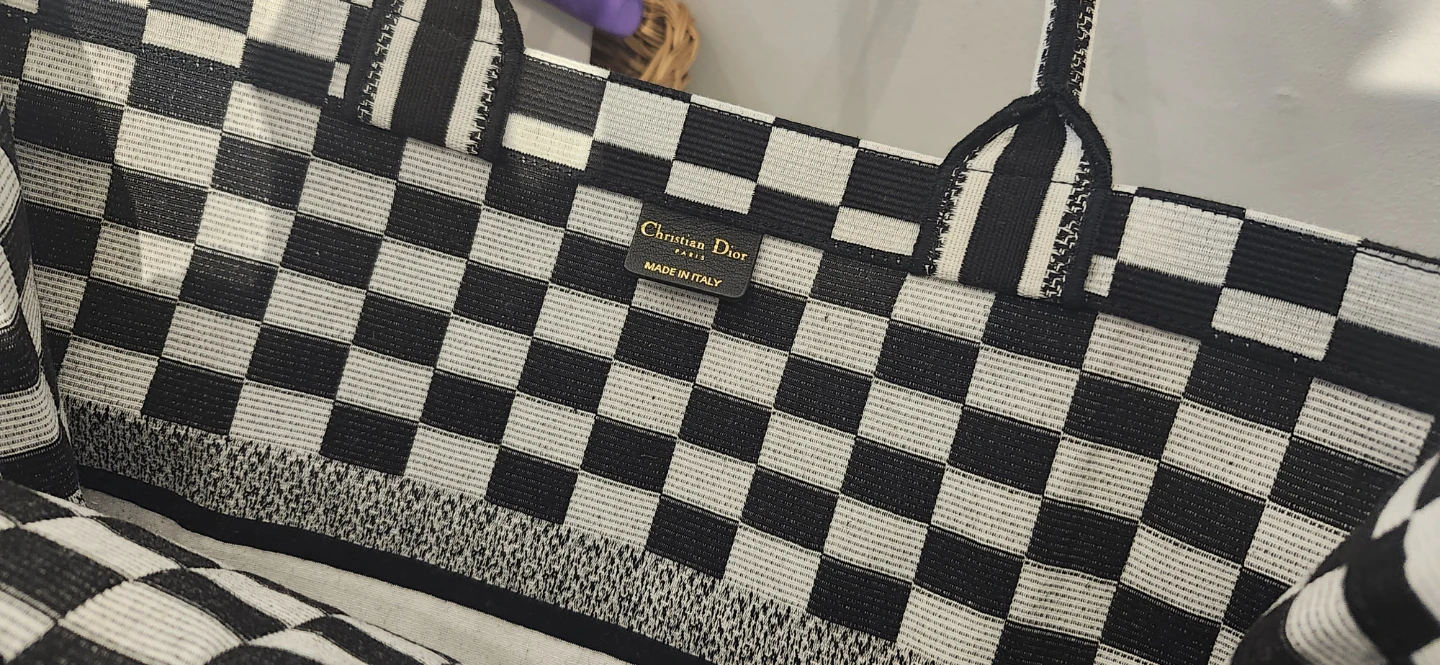 Christian Dior Tote Bag - Black and White Checkered - photo 2