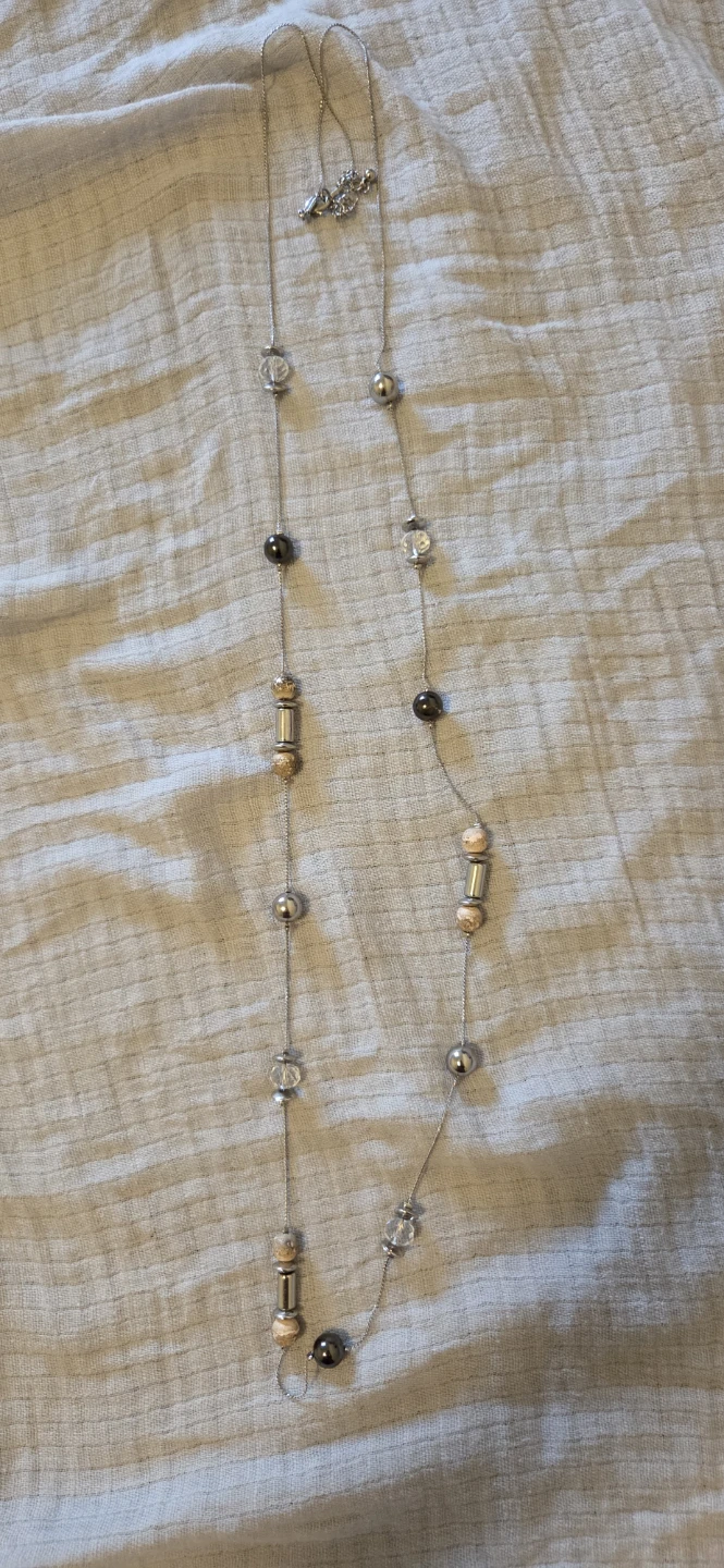 Silver-tone beaded necklace