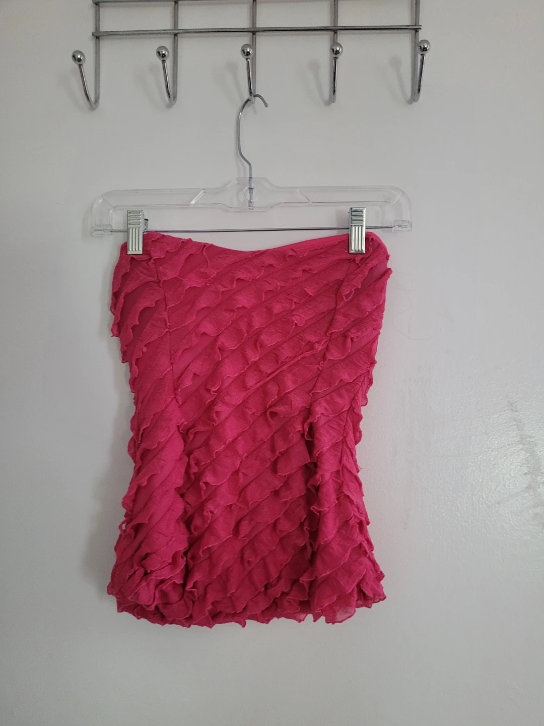 Pink Ruffled Tube Top