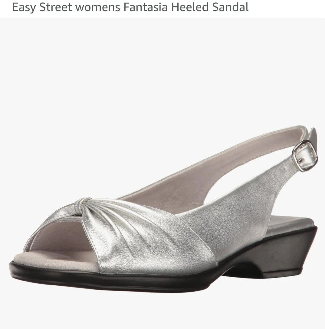 Easy Street Fantasia Slingback Sandals Silver Size 9M - photo 2