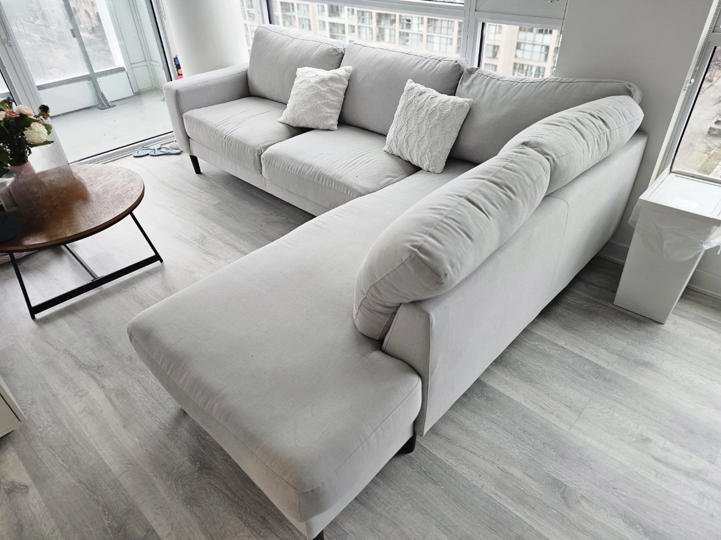Structube Campbell Light Grey Sectional Sofa - photo 4