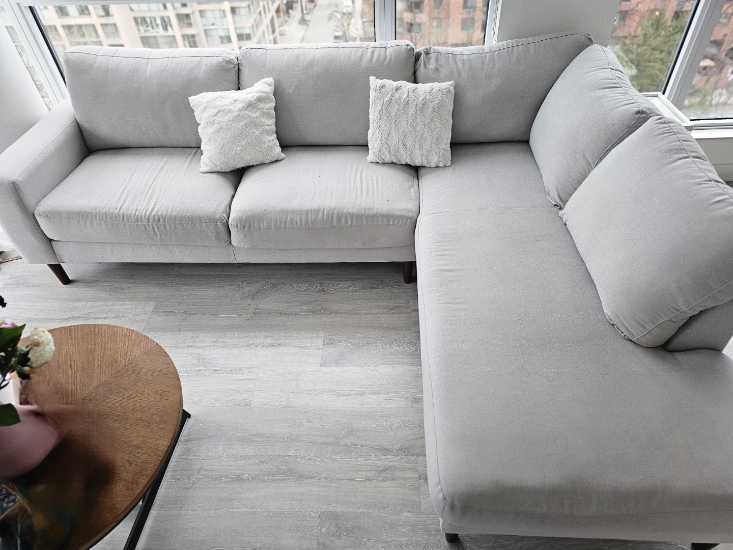 Structube Campbell Light Grey Sectional Sofa - photo 5