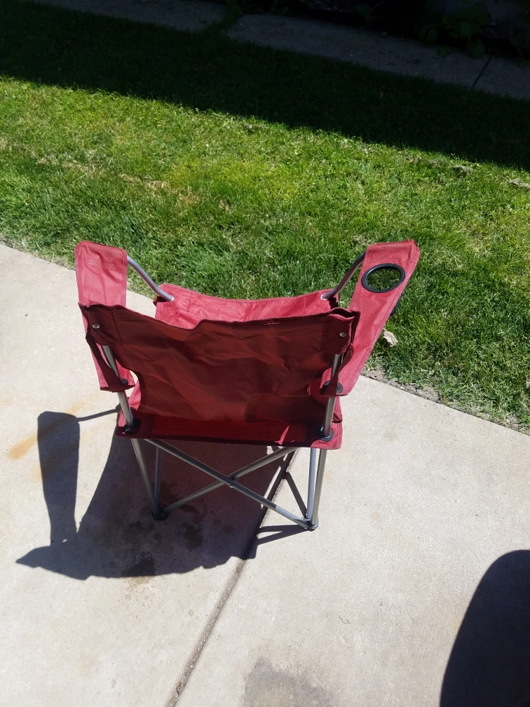 Red Folding Camp Chair with Cup Holder - photo 2