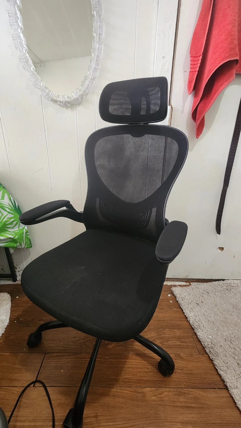 Black Mesh Ergonomic Office Chair with Headrest - photo 2